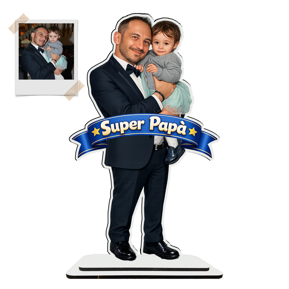 Statuina personalizzata festa del papà con caricatura da foto - 30cm