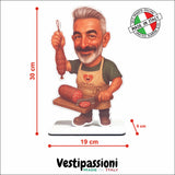 Caricatura Personalizzata da Foto – Stampa su MDF altezza 30 cm – Regalo Originale per Uomo Donna – Personalizzabile con Mestiere, Accessori e Dettagli Unici - statuina personalizzata
