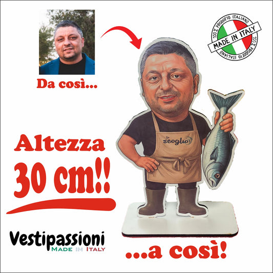 Statuina personalizzata per mestiere con caricatura da foto - 30cm
