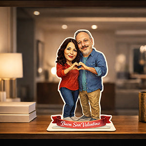 Statuina personalizzata per innamorati con caricatura da foto - 30cm