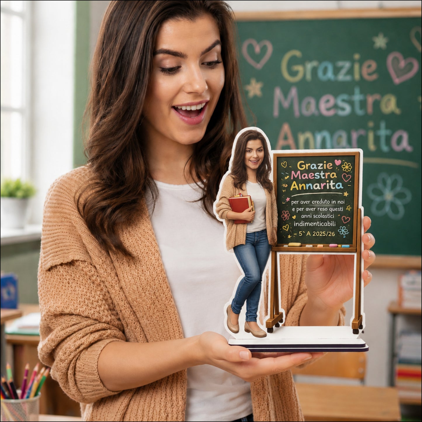 Statuina personalizzata con caricatura da foto - 30cm