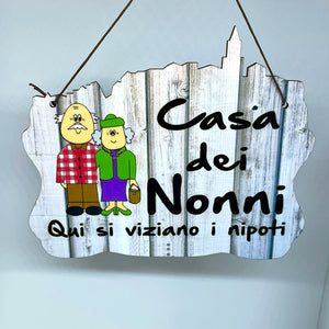 targhette in legno "CASA DEI NONNI"